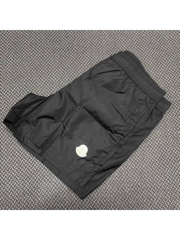 Men's Logo Patch Swim Shorts Black - MONCLER - BALAAN.