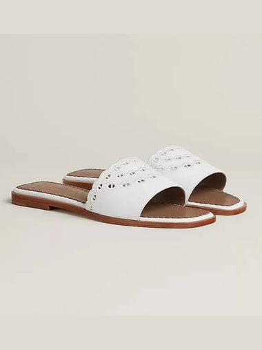 Gael Sandals Slippers White H231291Z - HERMES - BALAAN 1