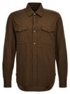 Silk Cotton Long Sleeve Shirt Brown - TOM FORD - BALAAN 1