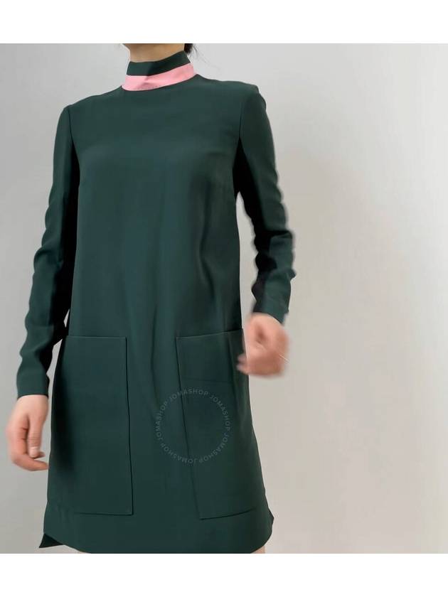 Burberry Ladies Long-sleeve Silk Wool Shift Dress, Brand Size 4 (US Size 2) - BURBERRY - BALAAN 1