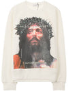 Jesus Print Crew Neck Sweatshirt White - IH NOM UH NIT - BALAAN 2