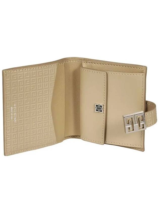 4G Monogram Leather Half Wallet Beige - GIVENCHY - BALAAN 5