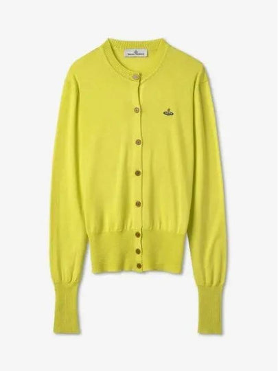 Women's ORB Embroidered Logo Cardigan Yellow - VIVIENNE WESTWOOD - BALAAN 2