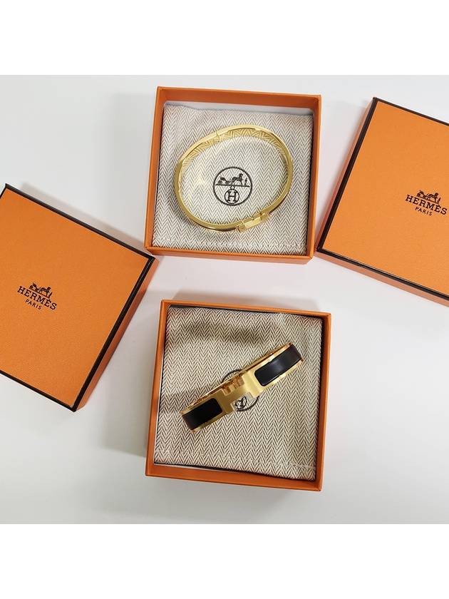 Clic HH Bracelet Gold Noir Mat - HERMES - BALAAN 6