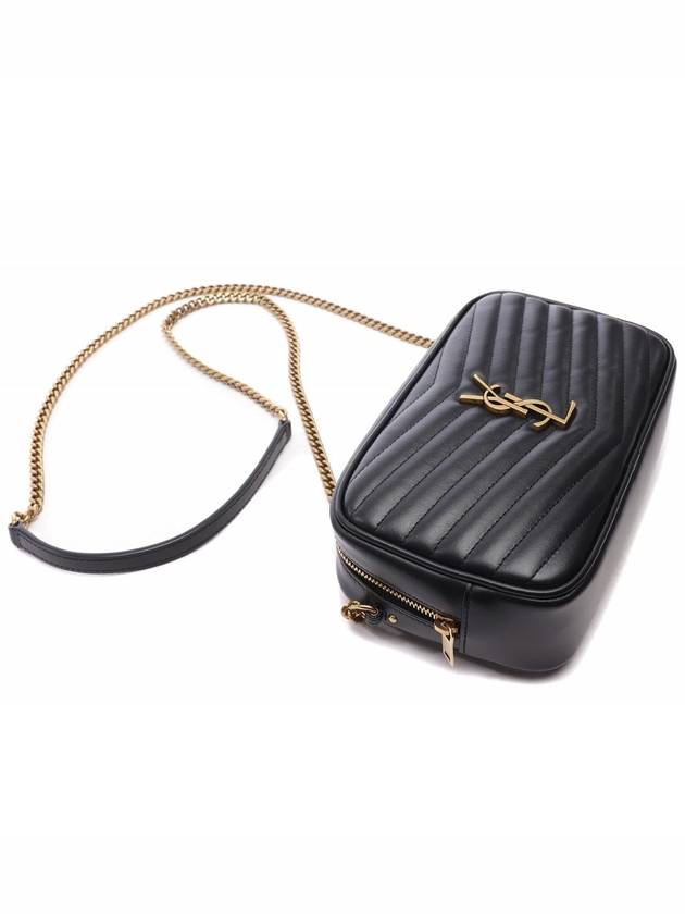 Lou Small Leather Cross Bag Black - SAINT LAURENT - BALAAN 6