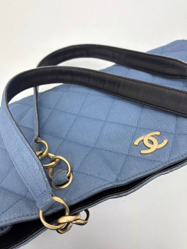 Light blue quilted denim canvas 8th division chain shoulder bag 4VCHB27321 - CHANEL - BALAAN 5