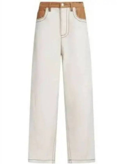 Contrast Stitch Straight Jeans Cream - MARNI - BALAAN 2