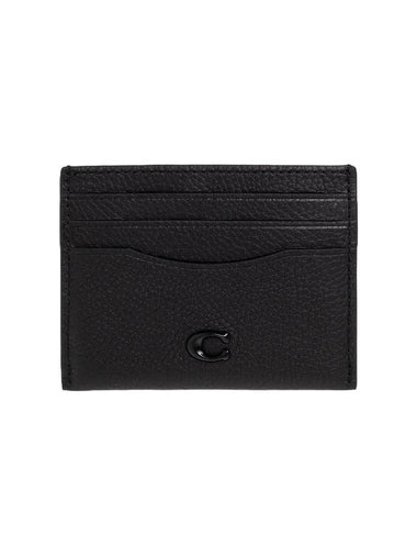 logo leather card wallet black - COACH - BALAAN 1