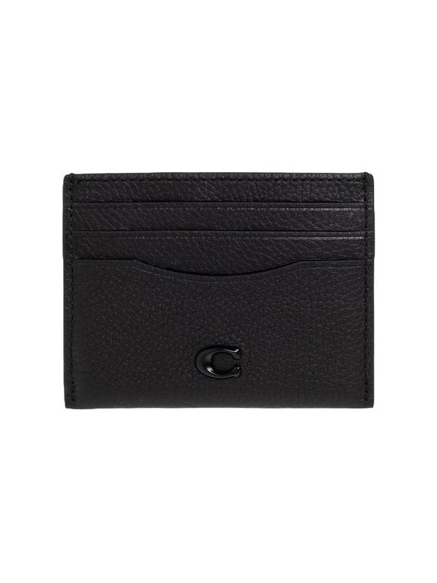 Logo Leather Card Wallet Black - COACH - BALAAN 1