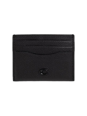 logo leather card wallet black - COACH - BALAAN 1