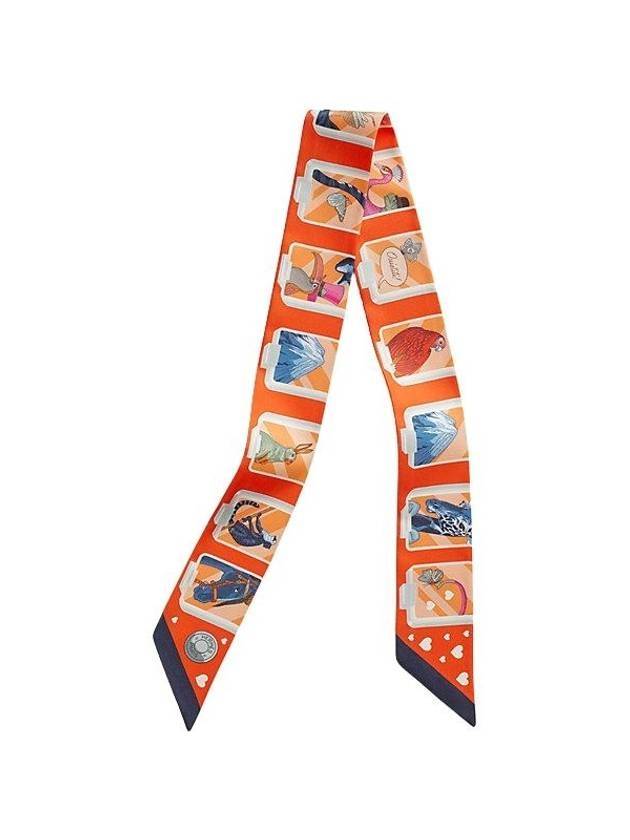 Story Twilly Silk Scarf Orange - HERMES - BALAAN 1