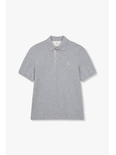 10 ePoint Men s Mini Logo Pique Polo Shirt Melange Gray - BRUNELLO CUCINELLI - BALAAN 1