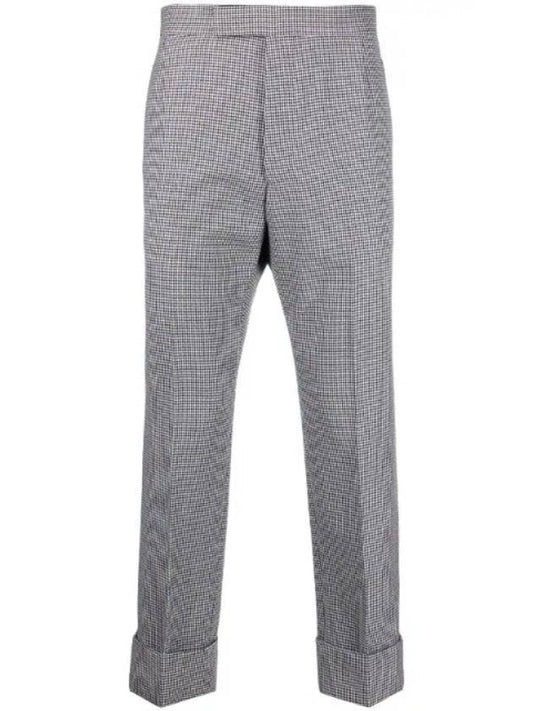 Herringbone Backstrap Wool Straight Pants Grey - THOM BROWNE - BALAAN 1