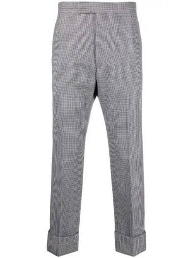 Herringbone Backstrap Wool Straight Pants Grey - THOM BROWNE - BALAAN 1