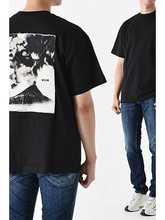 Volcano Print Short Sleeve T-Shirt Black - MSGM - BALAAN 3