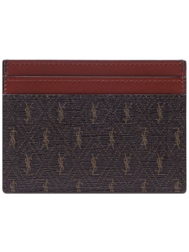 Monogram Canvas Card Wallet Brown - SAINT LAURENT - BALAAN 5