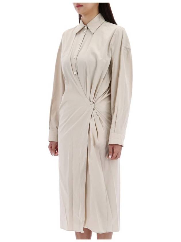 Straight Collar Twisted Long Dress Ivory - LEMAIRE - BALAAN 5