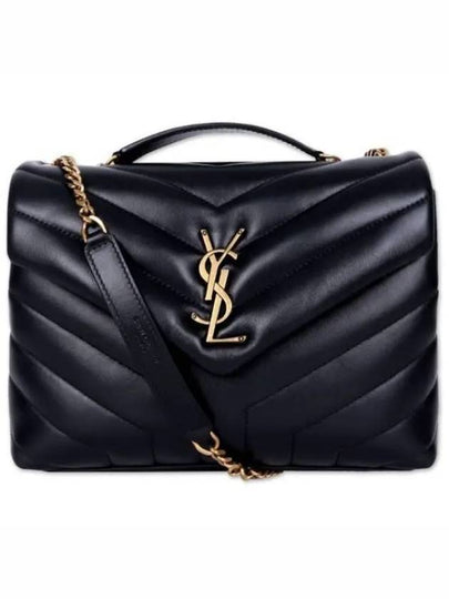 Bronze Monogram Loulou Matelasse Y Leather Small Shoulder Bag Black - SAINT LAURENT - BALAAN 2