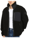 Men's Sagrek Shearling Fleece Zip-Up Jacket Black - MOOSE KNUCKLES - BALAAN 7