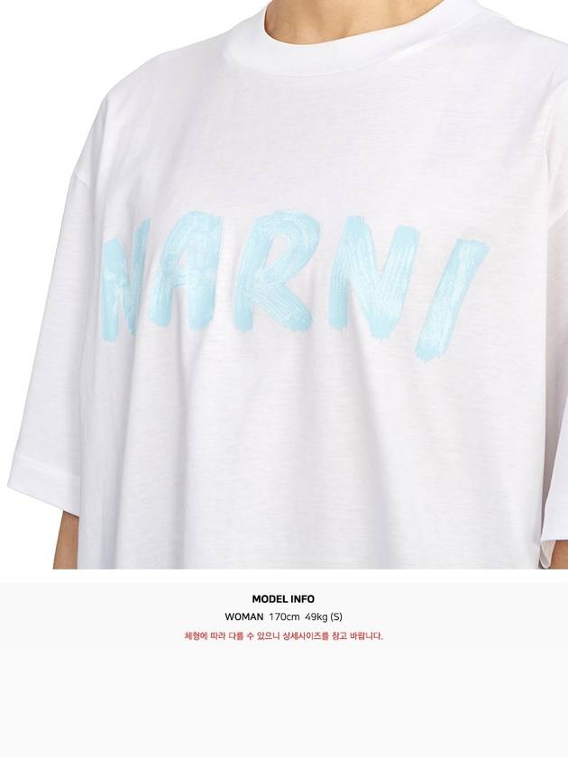 Logo Lettering Boxy Fit Short Sleeve T-Shirt White - MARNI - BALAAN 7