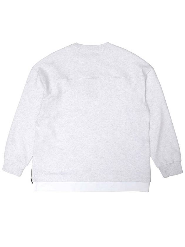 Side Zipper Sweatshirts White Melange Grey - THE GREEN LAB - BALAAN 5