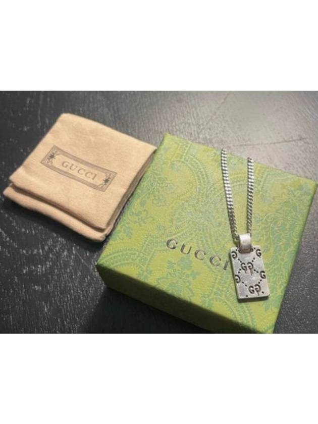 Ghost GG Pendant Necklace YBB455315001 Silver - GUCCI - BALAAN 3