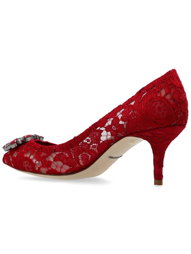 Brooch Lace Rainbow Pumps Heel Red - DOLCE&GABBANA - BALAAN 6