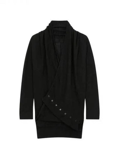 FEMME Easy Wool Button Hem Cardigan Black 271119 - YOHJI YAMAMOTO - BALAAN 1