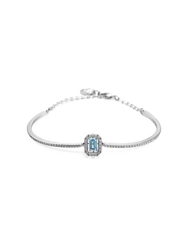 Una Octagon Cut Bangle Bracelet Blue Silver - SWAROVSKI - BALAAN 2