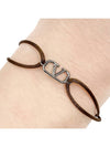 Silver V Logo Signature Bracelet Brown - VALENTINO - BALAAN 2