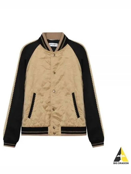 Paris Teddy Quilted Bomber Jacket Beige - SAINT LAURENT - BALAAN 2