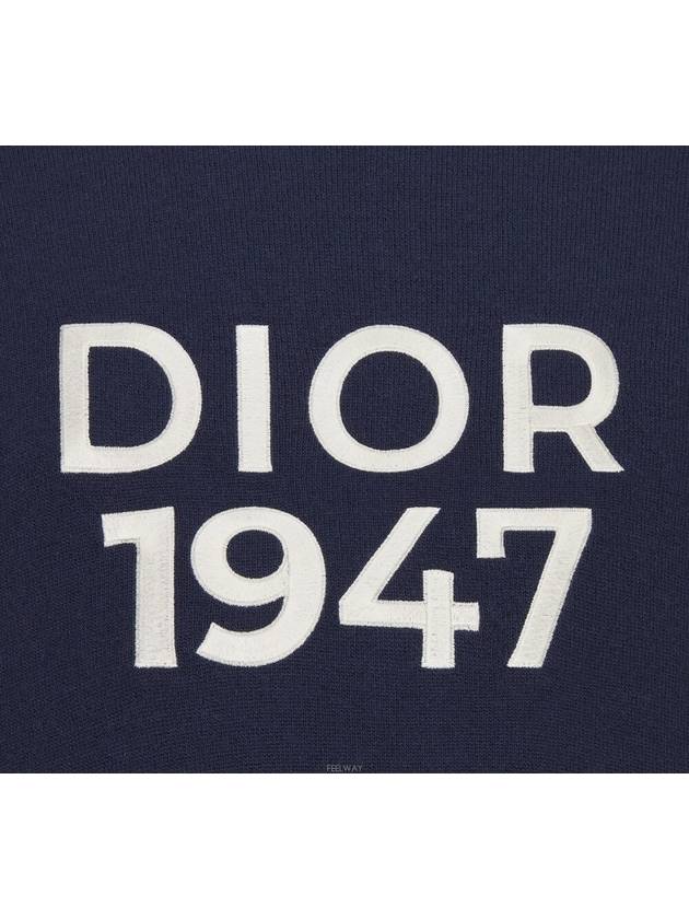 Wool Cashmere Crew Neck Knit Top Navy - DIOR - BALAAN 4