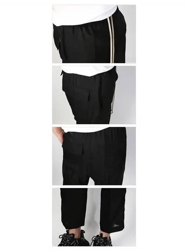 Men's Phlegethon Drawstring Crop Track Pants Black - RICK OWENS - BALAAN 4