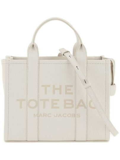 Logo Medium Leather Tote Bag Ivory - MARC JACOBS - BALAAN 2