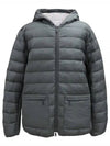 Ultra Light Nylon Hooded Down Padding Grey - THOM BROWNE - BALAAN 2