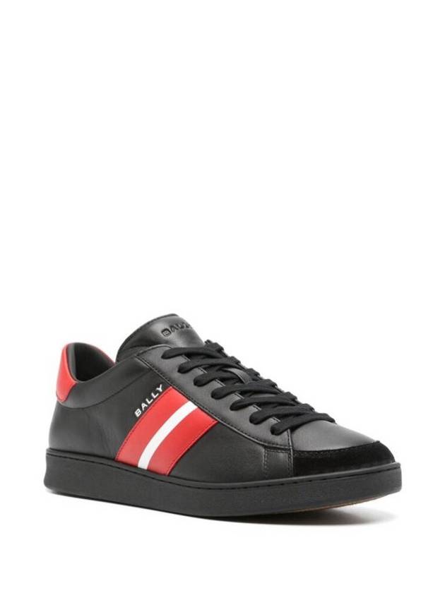 Tennis Leather Low Top Sneakers Red Black - BALLY - BALAAN 4