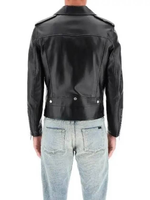 Classic Motorcycle Jacket in Lambskin Black - SAINT LAURENT - BALAAN 4