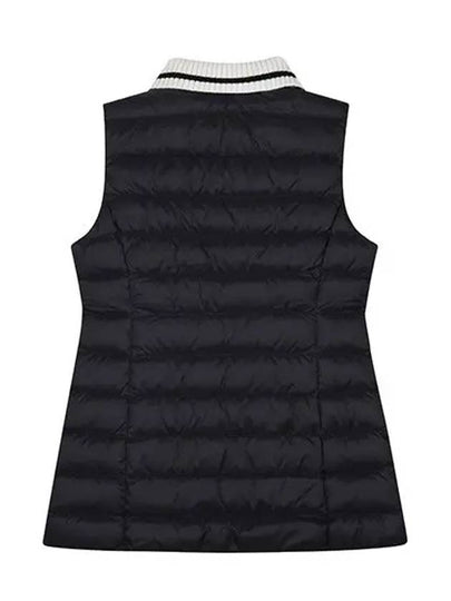 Women s knit collar long length down vest 1014LXWN BLACK - BLACK&WHITE - BALAAN 2