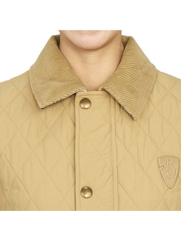 Applique B Shield Corduroy Collar Quilted Jacket Beige - BURBERRY - BALAAN 8