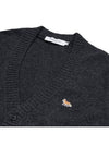 Baby Fox Patch Cosy Cardigan Dark Grey - MAISON KITSUNE - BALAAN 8