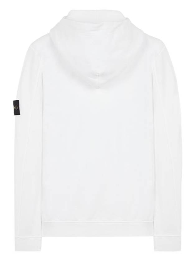 Wappen Patch Cotton Fleece Zip Up Hoodie White - STONE ISLAND - BALAAN 3