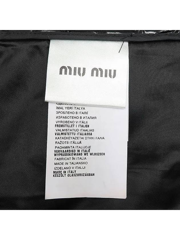 PYTHON Leather Black Color Enamel Women s Skirt - MIU MIU - BALAAN 4