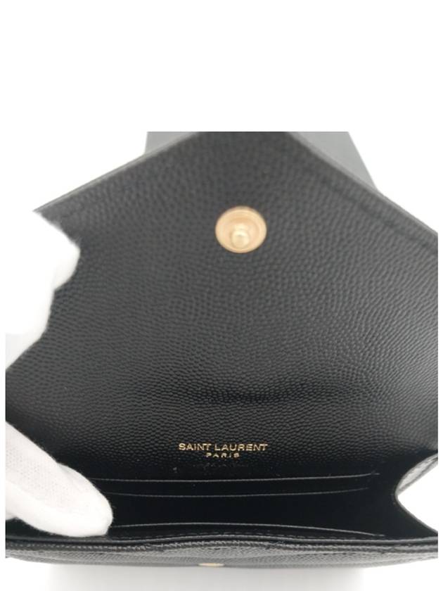 Monogram Envelope Small Half Wallet Black Gold - SAINT LAURENT - BALAAN 4