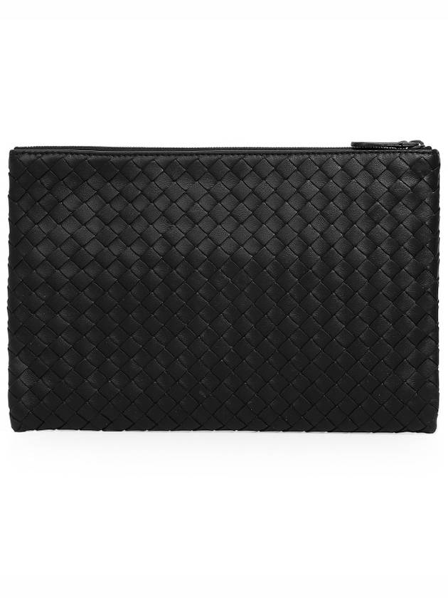 Intrecciato Document Leather Clutch Bag Black - BOTTEGA VENETA - BALAAN 2