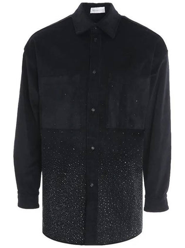 Beaded Corduroy Long Sleeve Shirt Black - FAITH CONNEXION - BALAAN 1