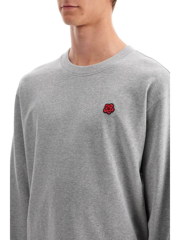 Boke Flower Embroidery Crew Neck Cotton Sweatshirt Grey - KENZO - BALAAN 4