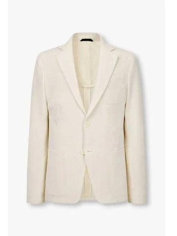 Men s Stretch Seersucker Single Jacket Cream - GIORGIO ARMANI - BALAAN 1