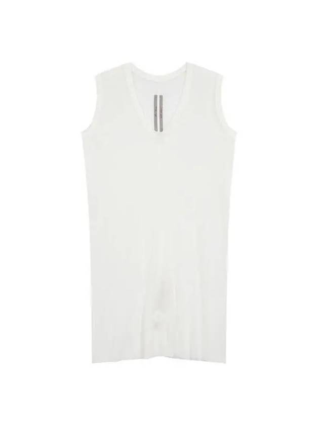 WOMEN Wide V neck Sleeveless Top Ivory - RICK OWENS - BALAAN 1