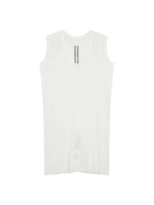 WOMEN Wide V neck Sleeveless Top Ivory - RICK OWENS - BALAAN 1