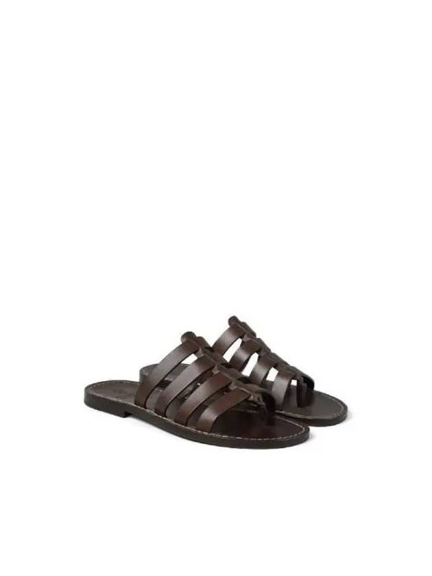 Cage Leather Sandals MZUELBM314C8894 - BRUNELLO CUCINELLI - BALAAN 3